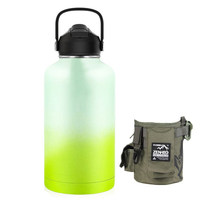 64oz Large-Capacity Stainless Steel Space Bottle: Leak-Proof, Convenient Handle