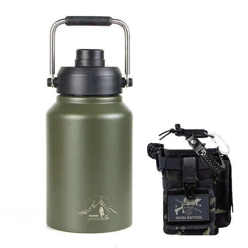 64oz Large-Capacity Stainless Steel Space Bottle: Leak-Proof, Convenient Handle
