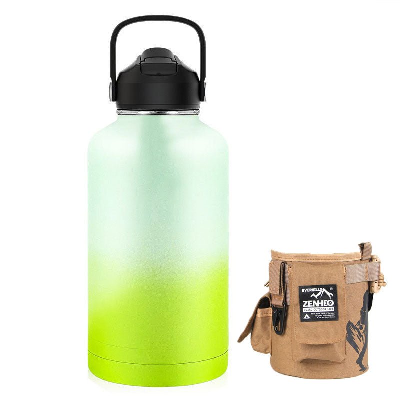 64oz Large-Capacity Stainless Steel Space Bottle: Leak-Proof, Convenient Handle