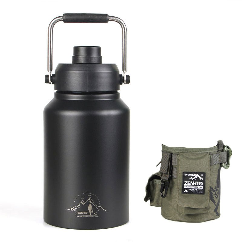 64oz Large-Capacity Stainless Steel Space Bottle: Leak-Proof, Convenient Handle