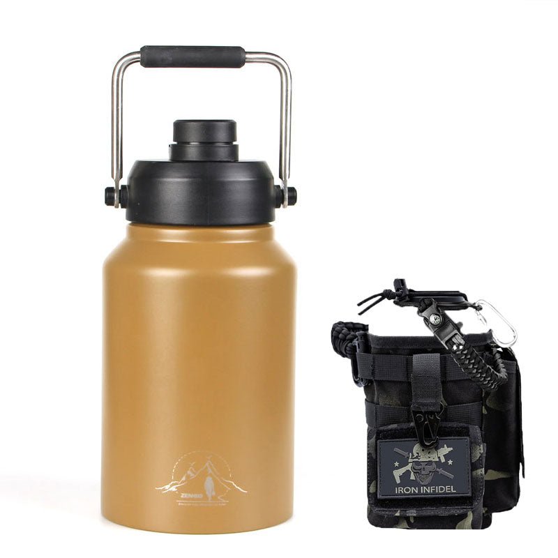 64oz Large-Capacity Stainless Steel Space Bottle: Leak-Proof, Convenient Handle