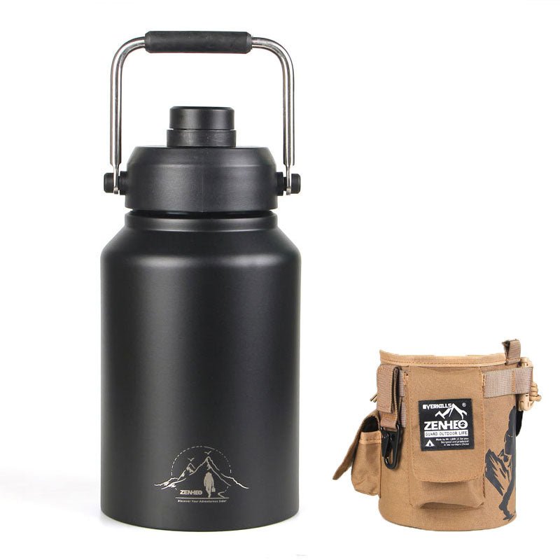 64oz Large-Capacity Stainless Steel Space Bottle: Leak-Proof, Convenient Handle
