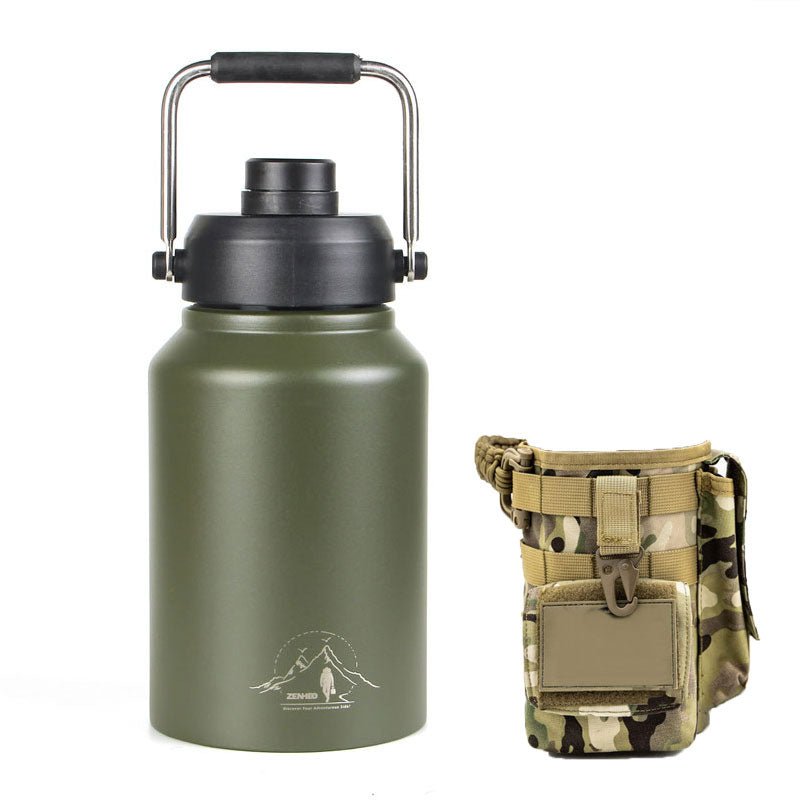 64oz Large-Capacity Stainless Steel Space Bottle: Leak-Proof, Convenient Handle