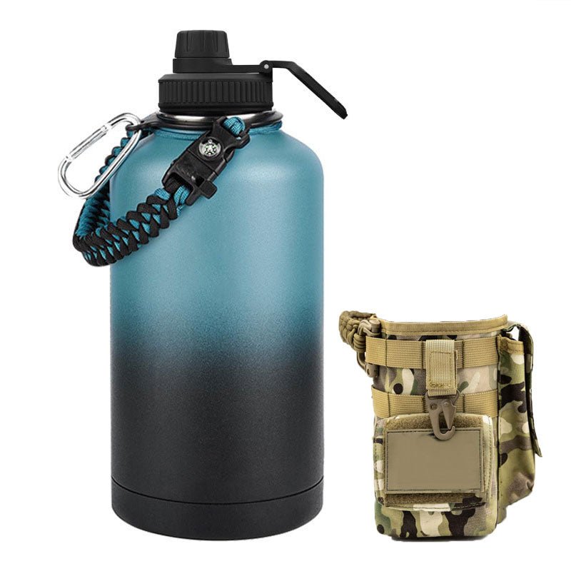 64oz Large-Capacity Stainless Steel Space Bottle: Leak-Proof, Convenient Handle