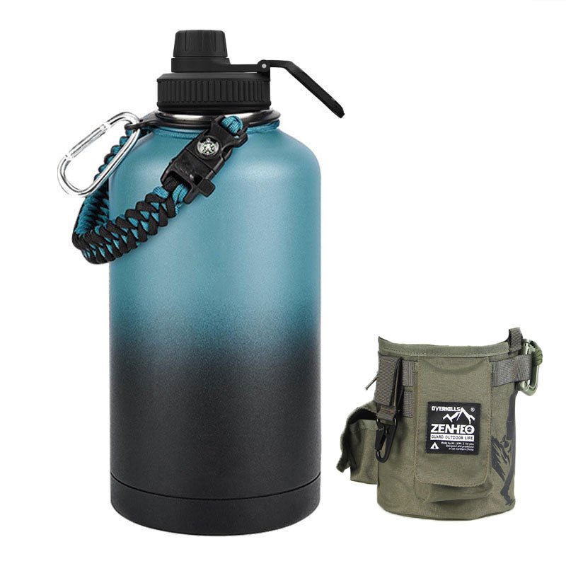 64oz Large-Capacity Stainless Steel Space Bottle: Leak-Proof, Convenient Handle