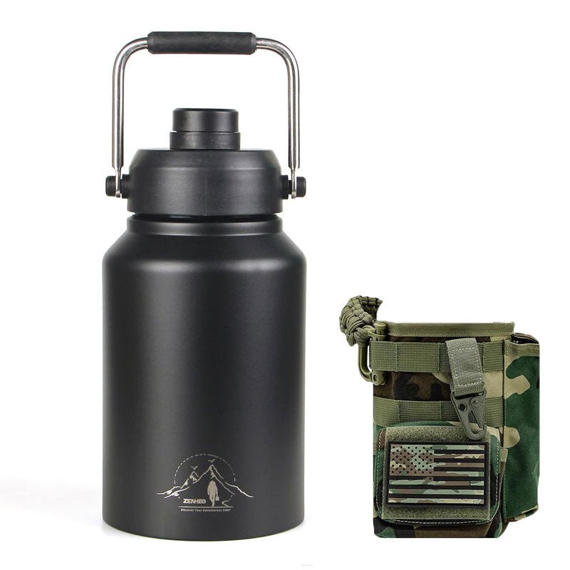 64oz Large-Capacity Stainless Steel Space Bottle: Leak-Proof, Convenient Handle