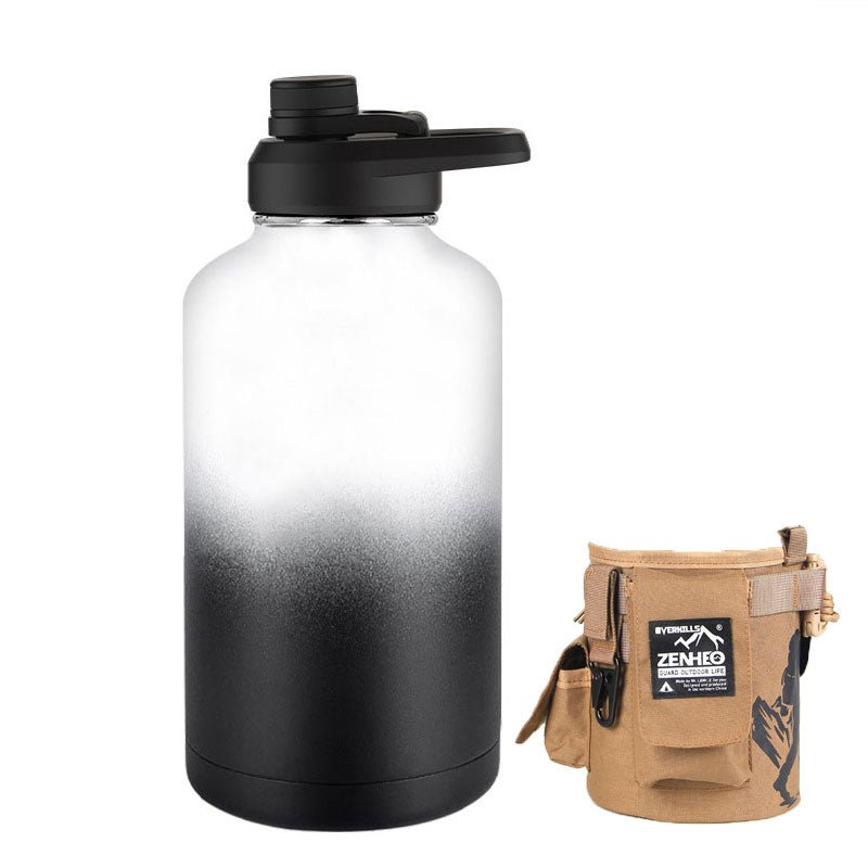 64oz Large-Capacity Stainless Steel Space Bottle: Leak-Proof, Convenient Handle