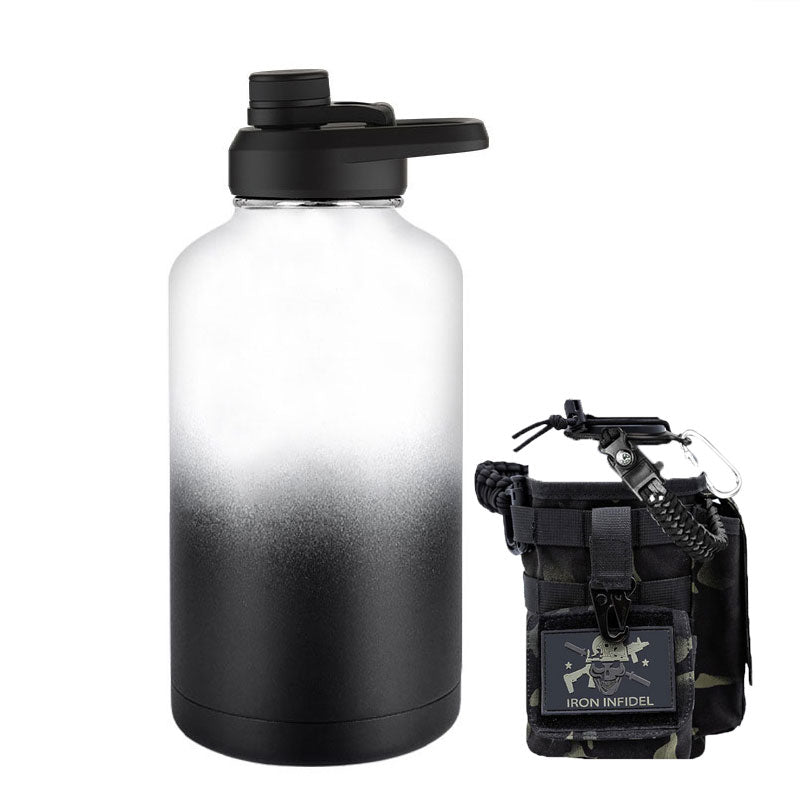 64oz Large-Capacity Stainless Steel Space Bottle: Leak-Proof, Convenient Handle