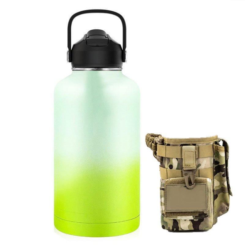 64oz Large-Capacity Stainless Steel Space Bottle: Leak-Proof, Convenient Handle