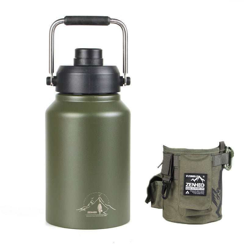 64oz Large-Capacity Stainless Steel Space Bottle: Leak-Proof, Convenient Handle