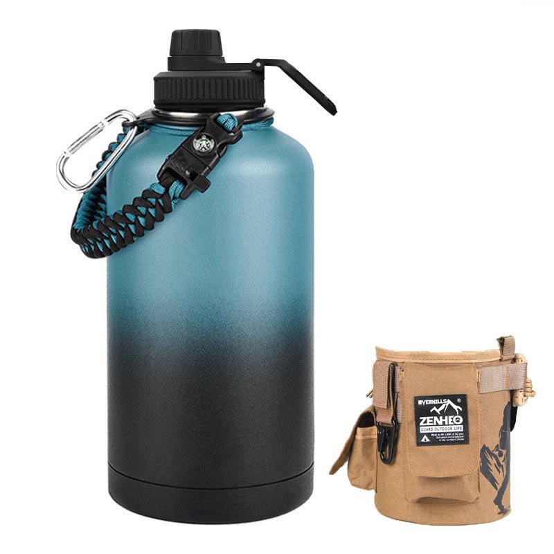 64oz Large-Capacity Stainless Steel Space Bottle: Leak-Proof, Convenient Handle
