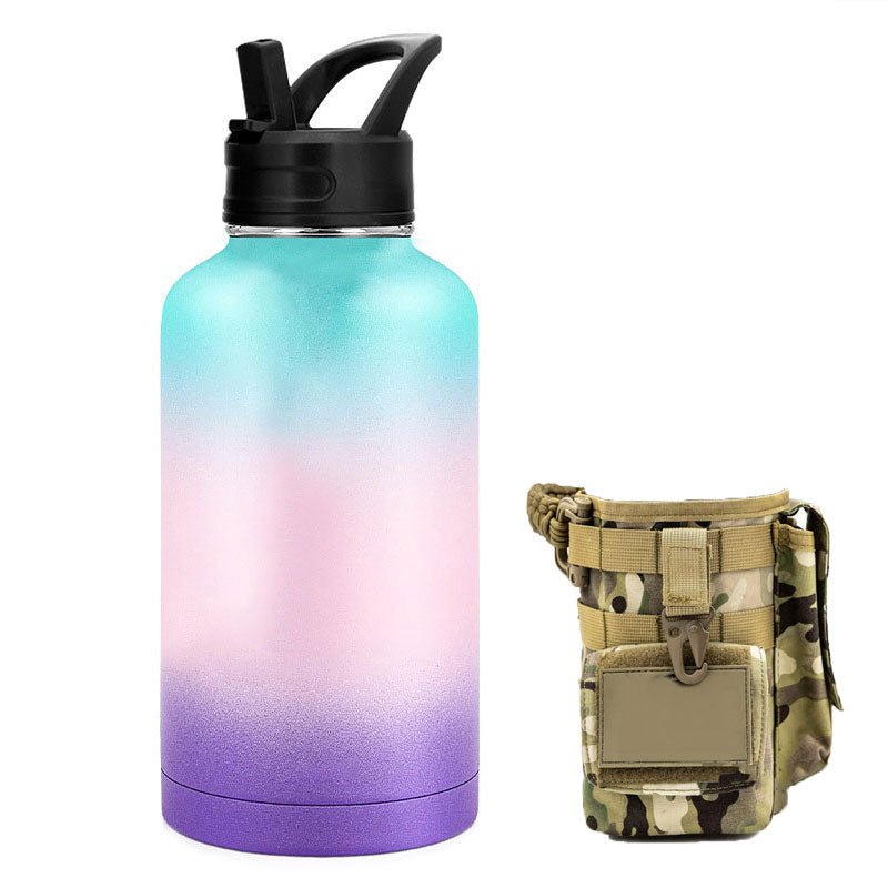 64oz Large-Capacity Stainless Steel Space Bottle: Leak-Proof, Convenient Handle
