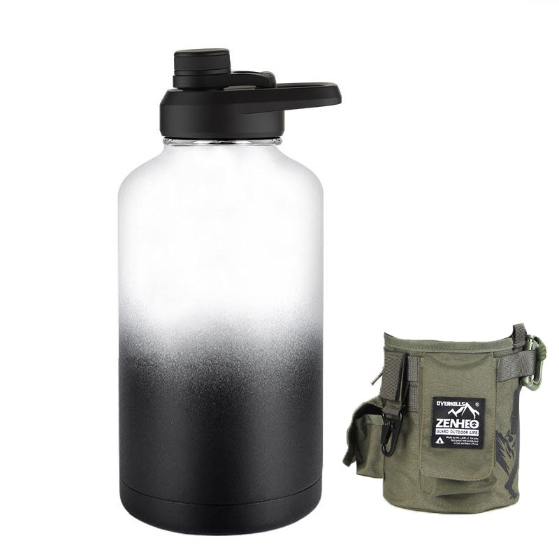 64oz Large-Capacity Stainless Steel Space Bottle: Leak-Proof, Convenient Handle