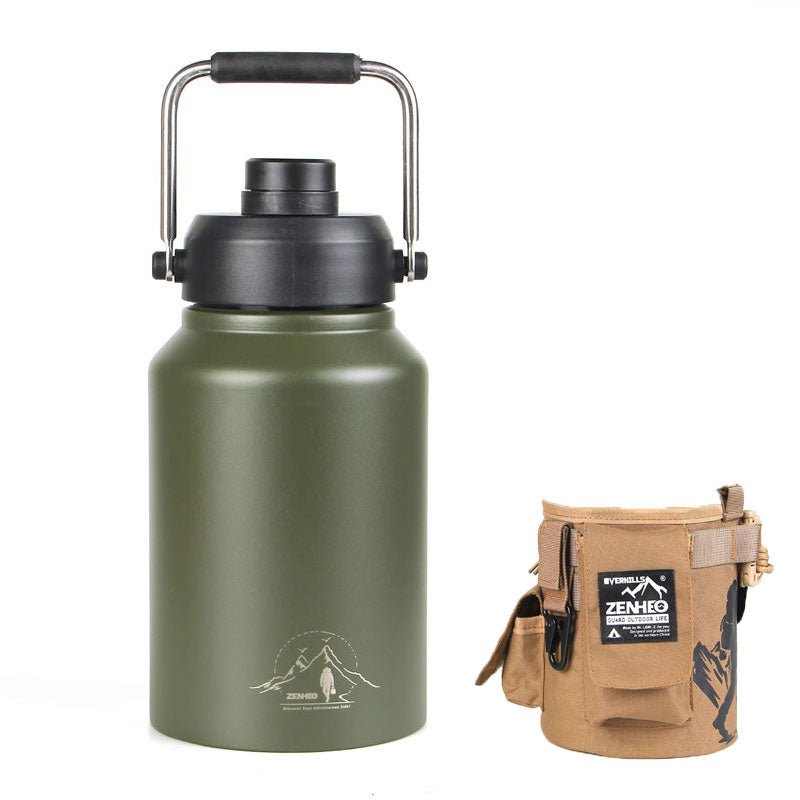 64oz Large-Capacity Stainless Steel Space Bottle: Leak-Proof, Convenient Handle
