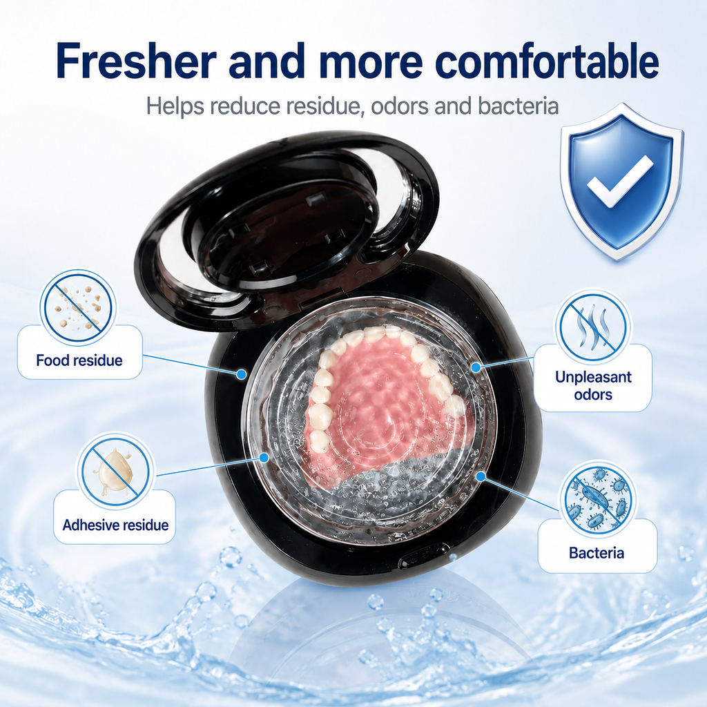 ❄️Limited-time 50% off! 🦷Ultrasonic UV-C denture cleaner—just 5 minutes to leave your dentures fresh and clean.