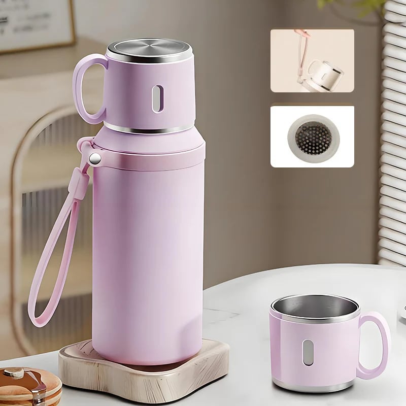 💥Stainless Steel Vacuum Insulated Bottle with Lidded Cup