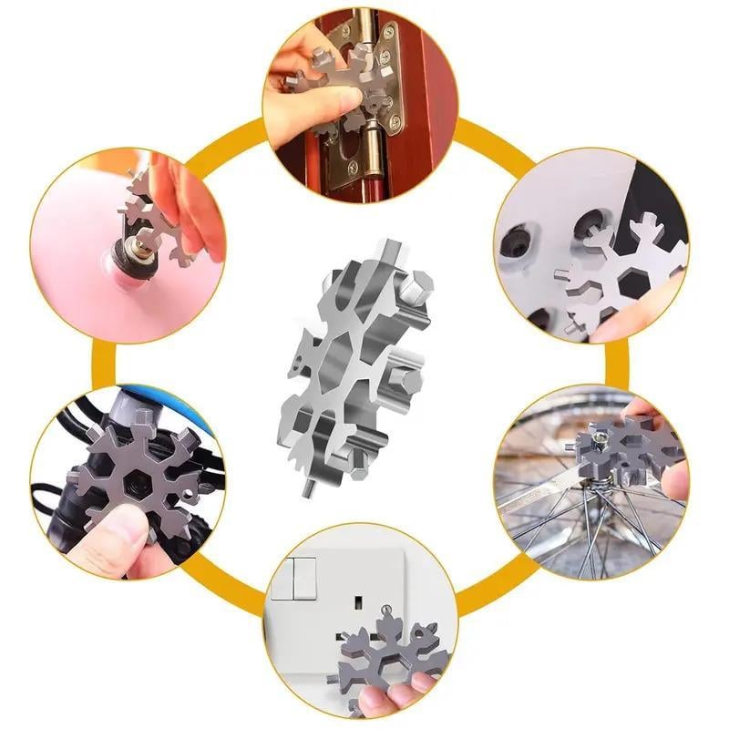 Viral 18-in-1 Snowflake Multi-tool Stainless Steel Portable Wrench