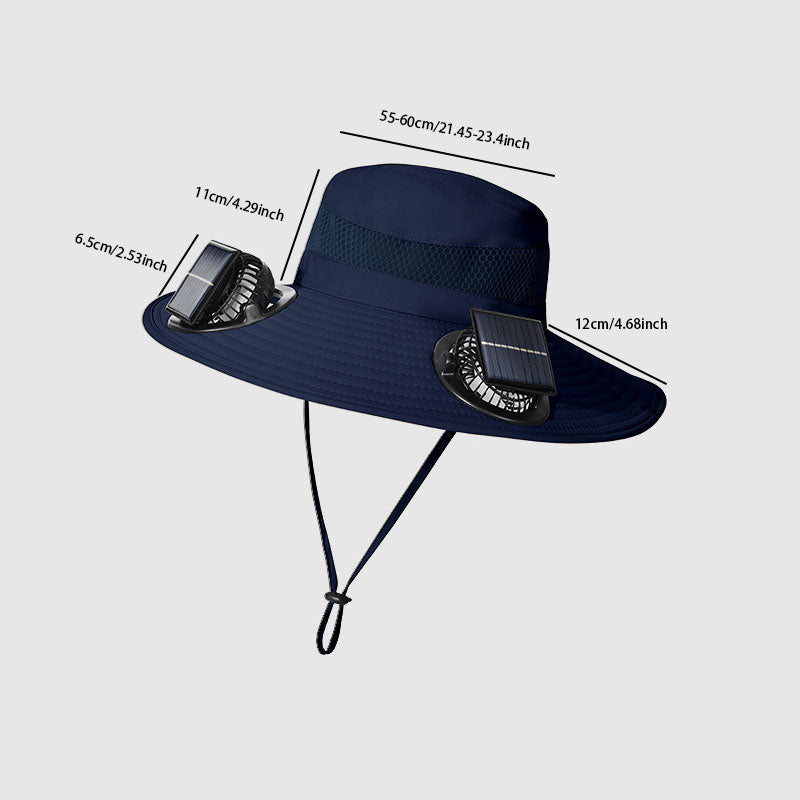 Solar-Powered Fan Hat: 3-Speed Adjustable, Waterproof Design