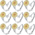 🌻Sunflower Initial Letter Spinner Ring