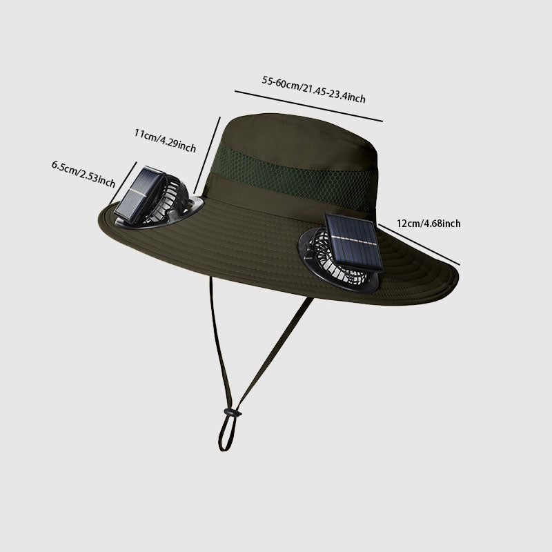 Solar-Powered Fan Hat: 3-Speed Adjustable, Waterproof Design