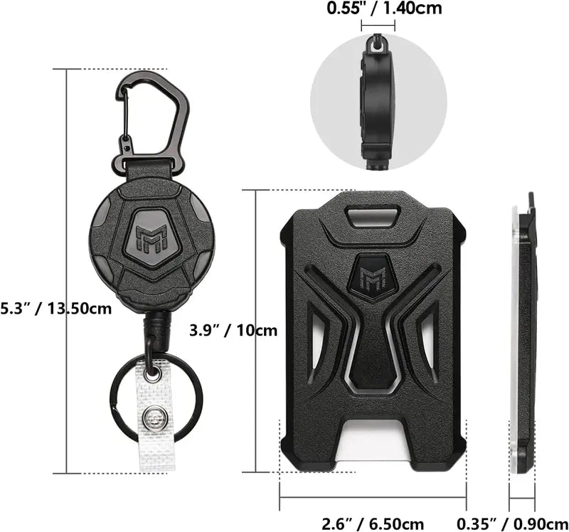TitanClip™ Tactical Badge Holder – Retractable Reel & Heavy-Duty Carabiner Clip