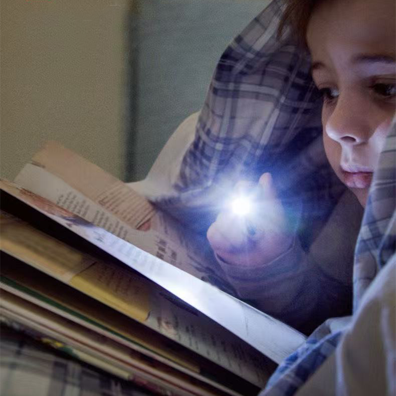 Mini Keychain Flashlight with Multi-Color Side Lights and Magnetic Base