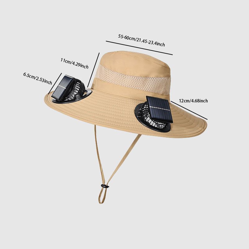 Solar-Powered Fan Hat: 3-Speed Adjustable, Waterproof Design