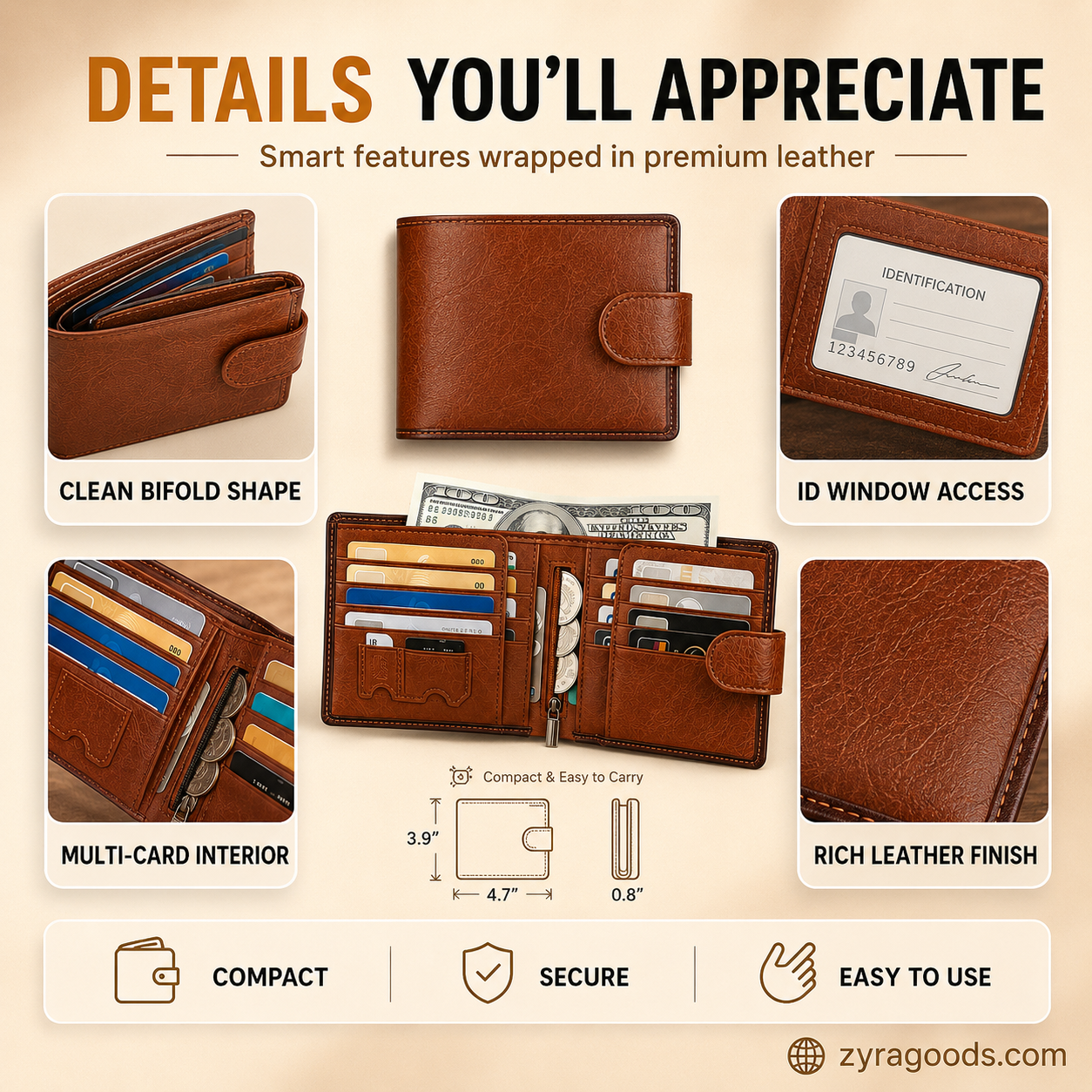 Men's Vintage RFID Blocking Wallet