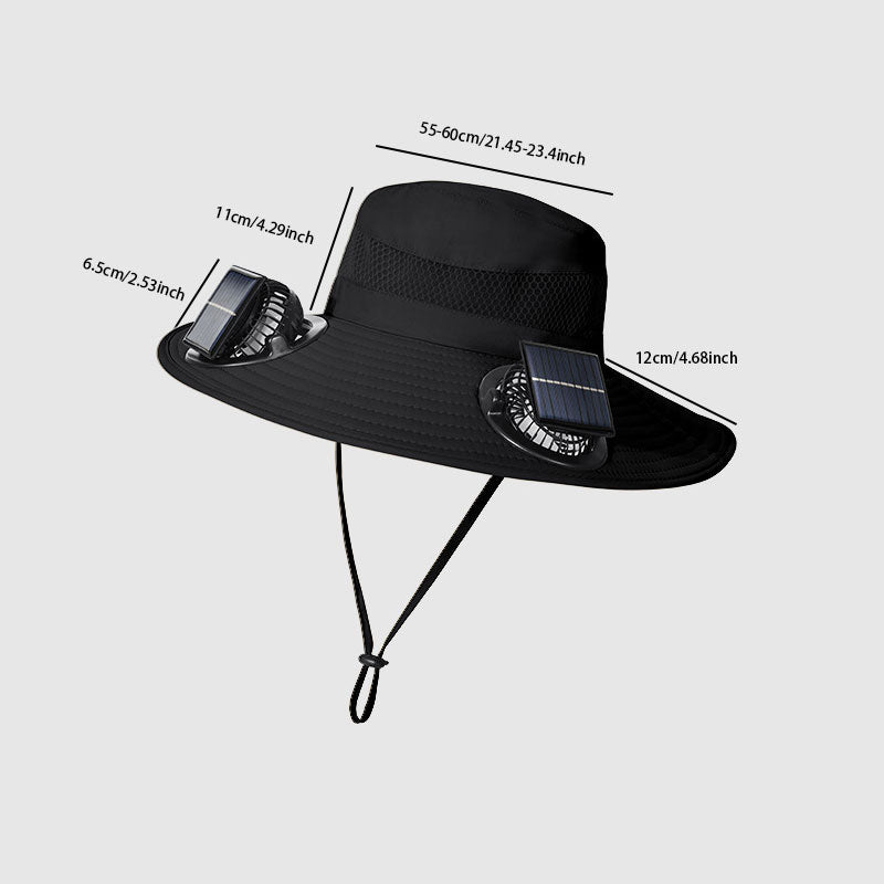 Solar-Powered Fan Hat: 3-Speed Adjustable, Waterproof Design
