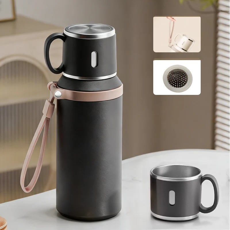 💥Stainless Steel Vacuum Insulated Bottle with Lidded Cup