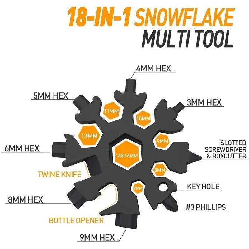 Viral 18-in-1 Snowflake Multi-tool Stainless Steel Portable Wrench