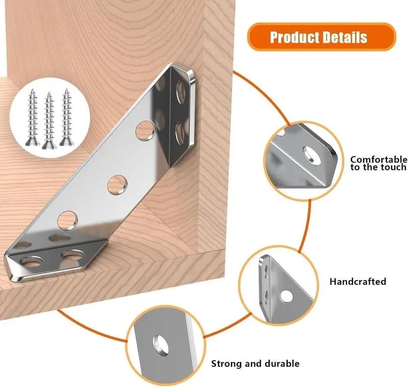 🔥Buy 3 Get 1 Free🎁Stainless Steel Angle Bracket, 90° Right Angle Support