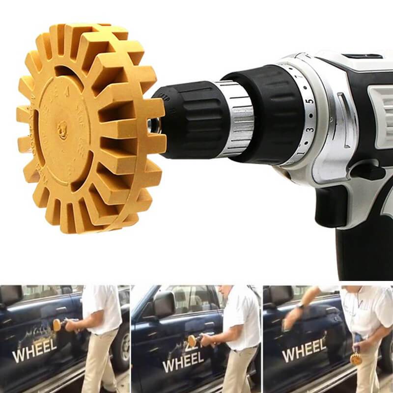 Rubber sanding disc for rubber scrapers