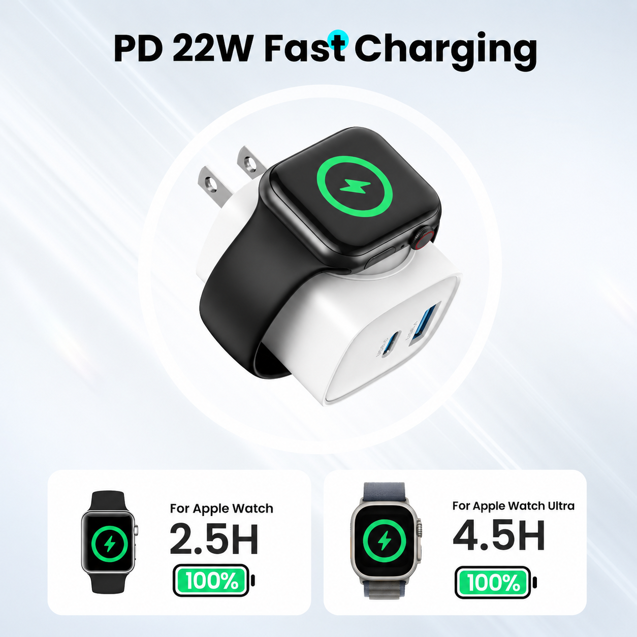 🔥Bonus Free Cable!🔥3-in-1 Magnetic Apple Watch & iPhone Charger