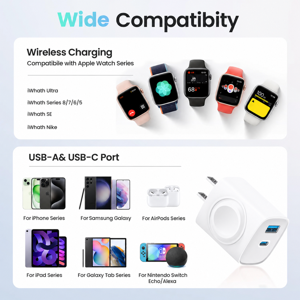 🔥Bonus Free Cable!🔥3-in-1 Magnetic Apple Watch & iPhone Charger