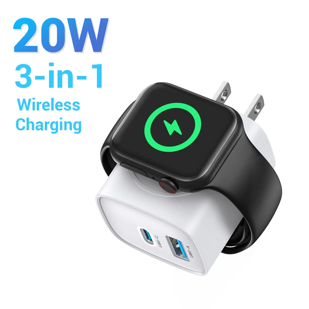 🔥Bonus Free Cable!🔥3-in-1 Magnetic Apple Watch & iPhone Charger
