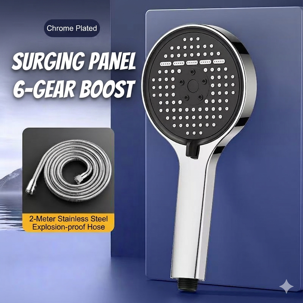 High-Pressure Adjustable Rainfall Shower Head