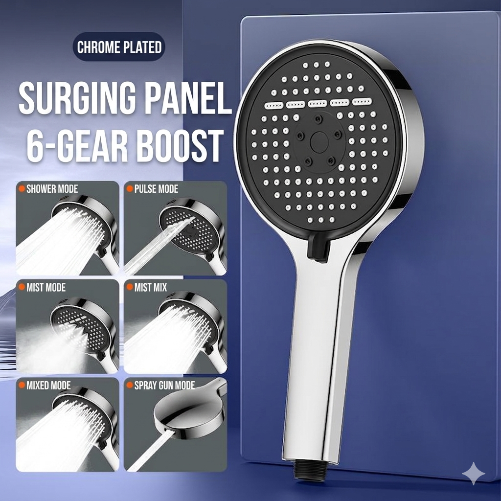 High-Pressure Adjustable Rainfall Shower Head