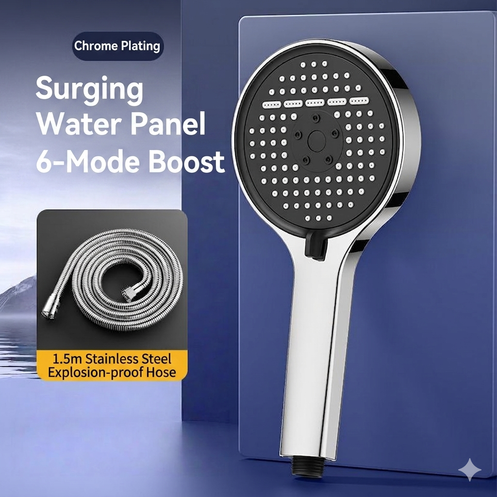 High-Pressure Adjustable Rainfall Shower Head