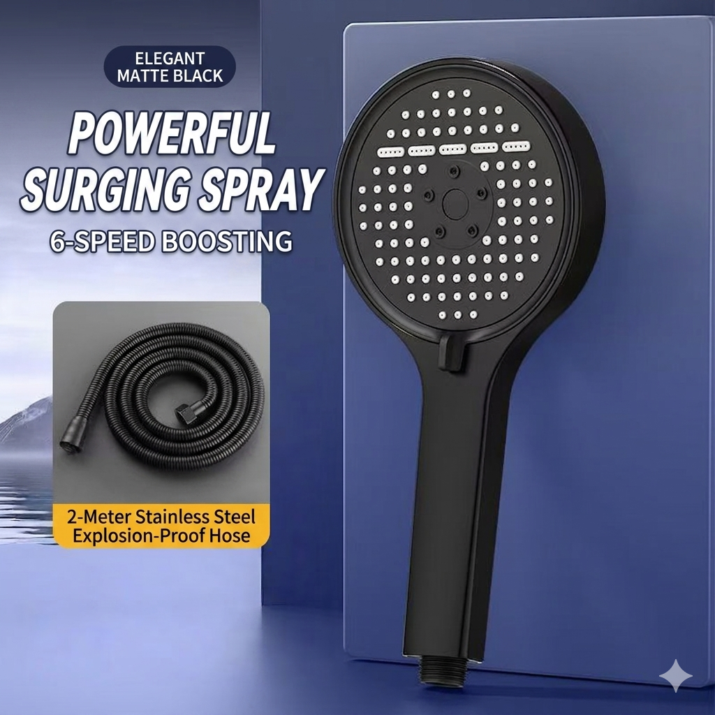 High-Pressure Adjustable Rainfall Shower Head