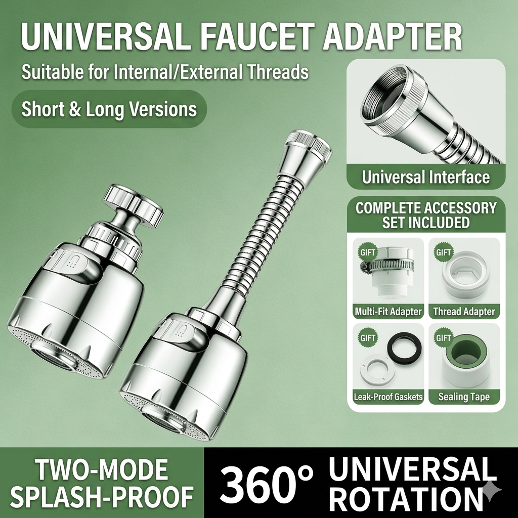 Hot Selling Item🔥🔥: All-in-One 360° Splash-Proof Faucet Extender