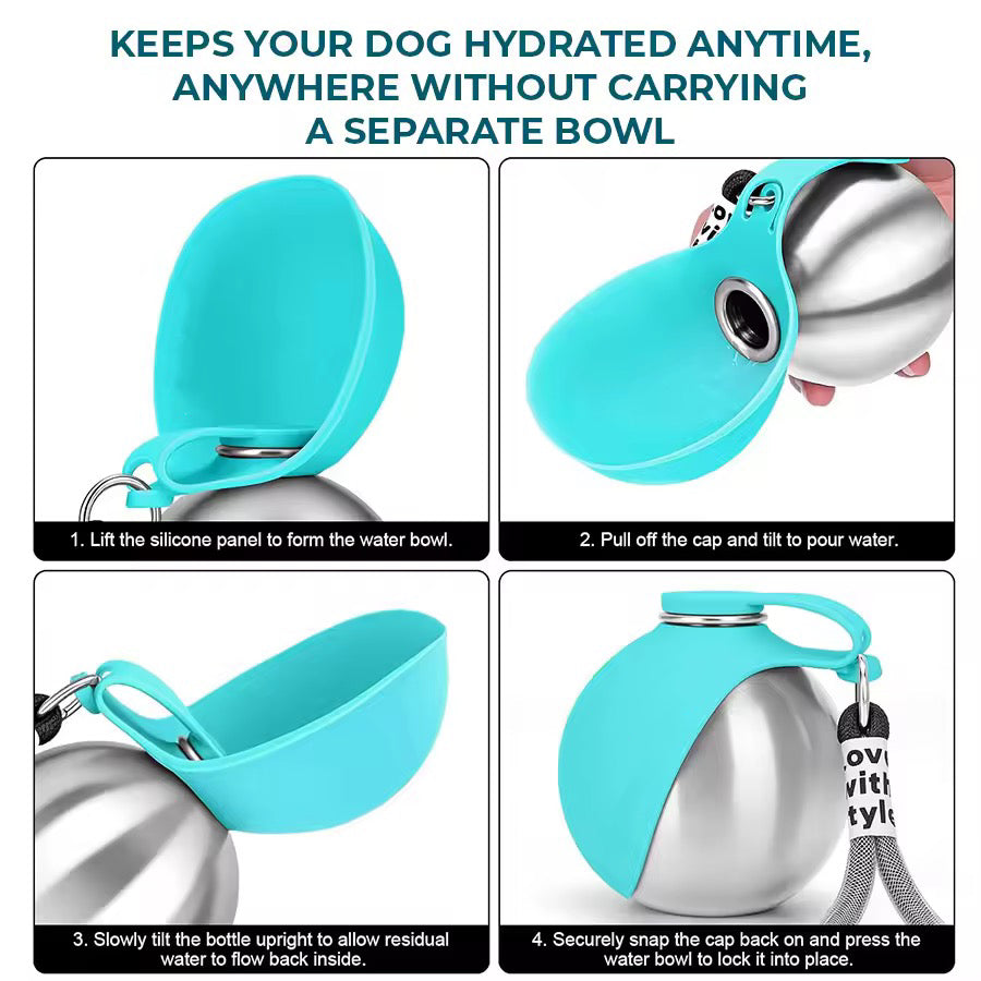 🐶🥣2-in-1 Portable Dog Water Bottle for Small Dogs - Leak-Proof & Compact