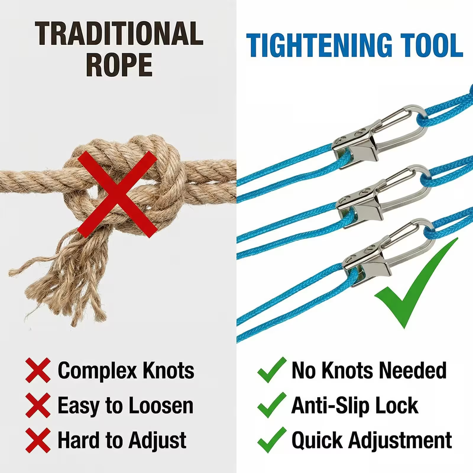 2026 New Heavy Duty Retractable Buckle Rope with Roller Tensioner