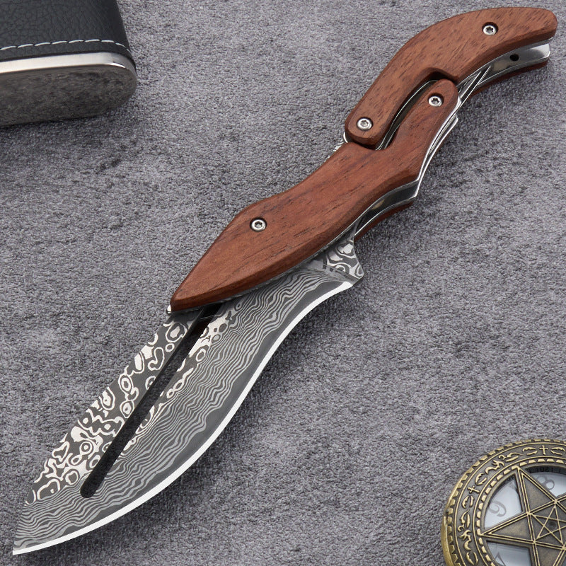 ObsidianMech X-1 Damascus-Pattern Mechanical Fidget Tool