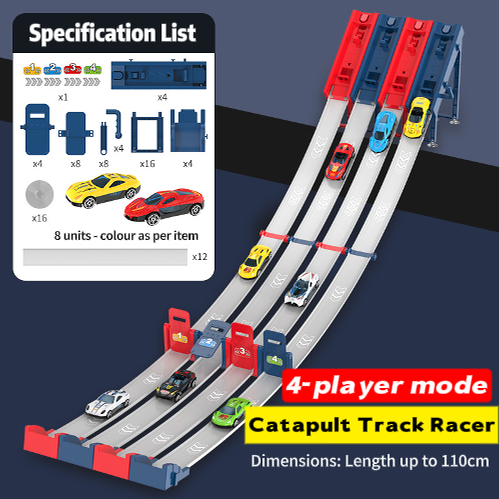 🏎️Let the race begin!⚡Double the track, double the fun🏆no batteries required, just pure speed! - ✨【Dual Toy Car Launcher Racing Track Set for Kids】✨
