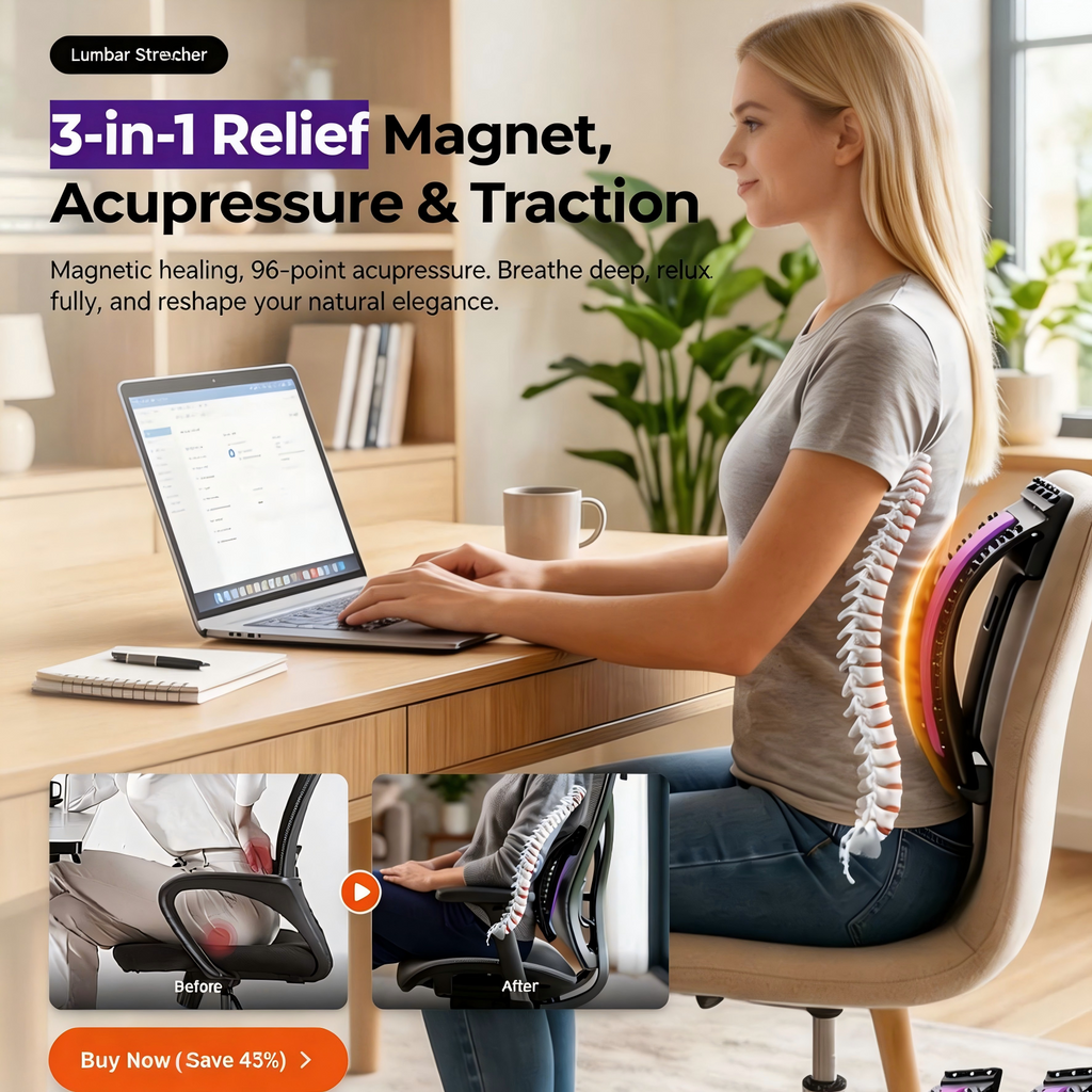 👑50% off🏆Magnetic therapy lumbar stretcher combined with acupuncture and massage🌿