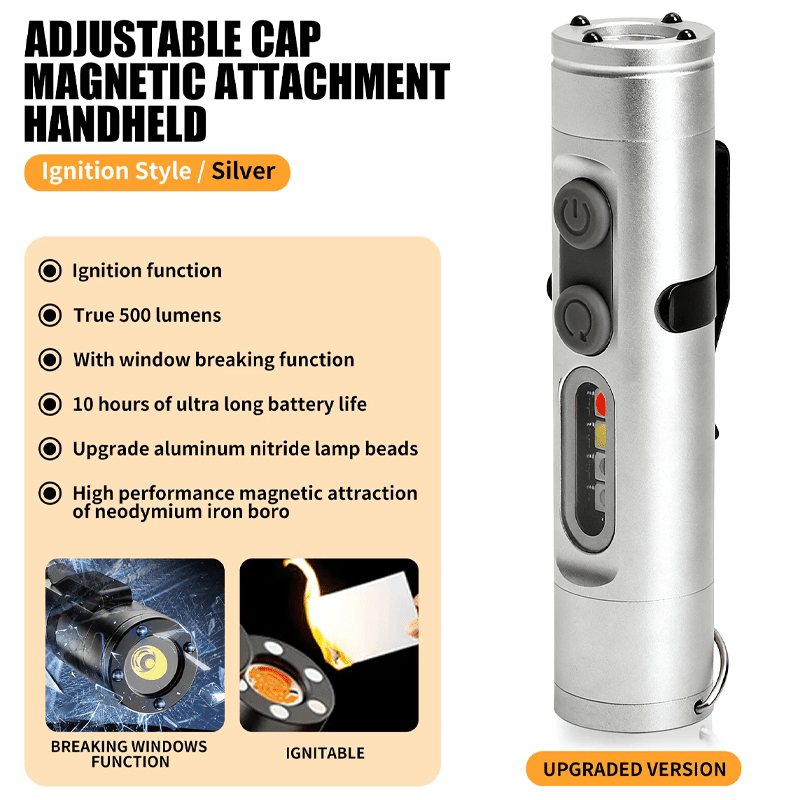 AeroLite Pro Aluminum Flashlight – Pocket-Size Multi-Function Tool