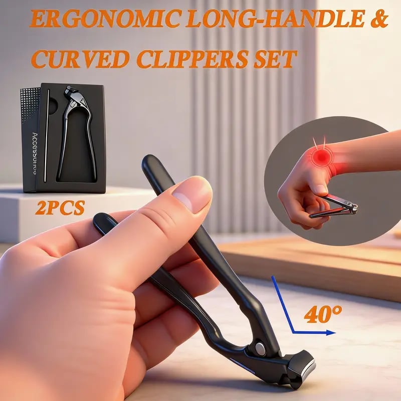 Black Curved Nail Clipper – Ergonomic & Easy for Seniors 🖤