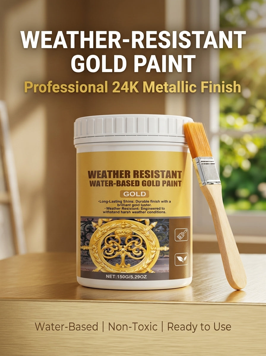💥Buy one get one free🔥Water-Based Weather-Resistant Gold Paint