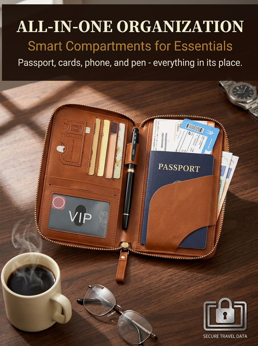⏳Limited-time 50% off⏰Multi-Functional RFID Passport Wallet